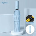 24-Bone Automatic Umbrella - Large Solid Color Collapsible Outdoor Umbrella with UV Protection